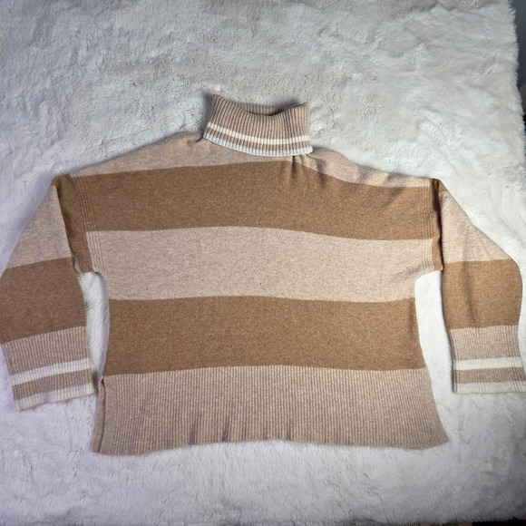 J CrewTurtleneck Sweater XL Wool Blend Beige Tan Cozy Oversized - Picture 2 of 14